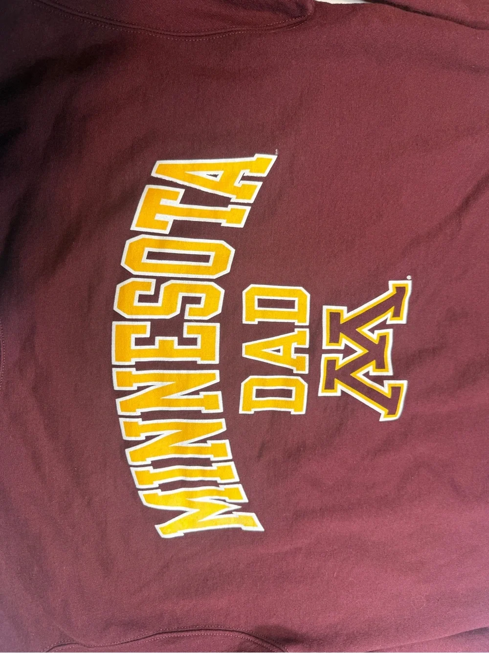 Champion Maroon‎ Minnesota Dad Crewneck with Gold Lettering